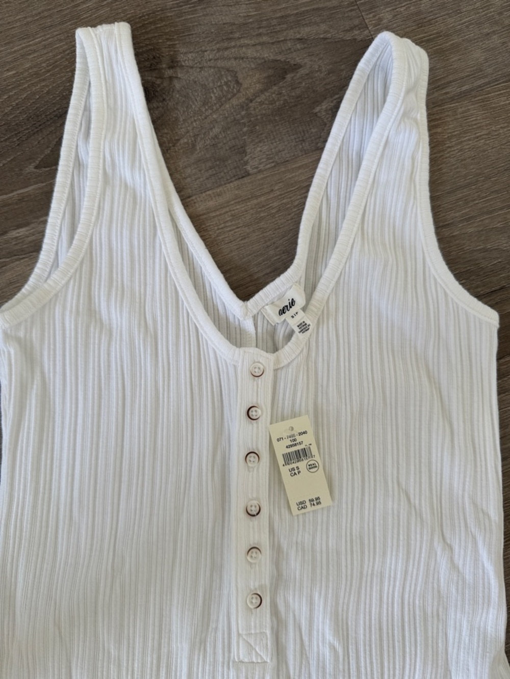 aerie White Ribbed Maxi Dress - Picture 2 of 2